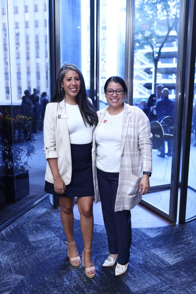 Trina Silva, Rebekah Gandy at Gensler Houston's 50th anniversary celebration. (Photo by Quy Tran)