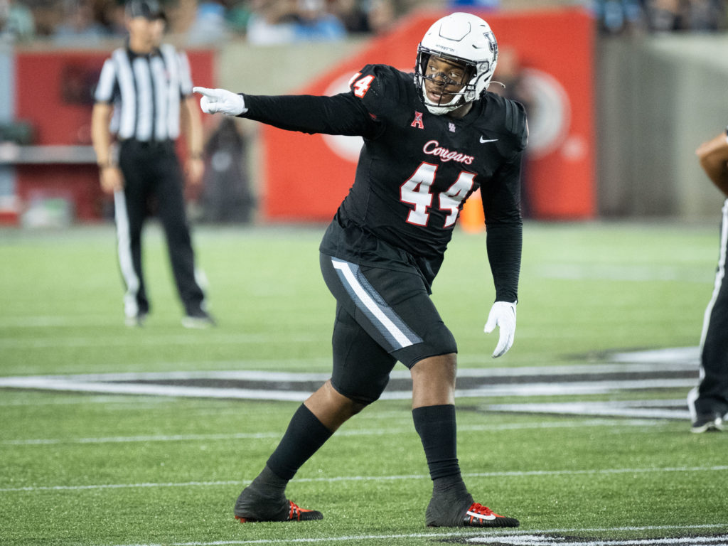 University of Houston defensive lineman D'Anthony Jones can be a game wrecker. (Photo by F. Carter Smith)