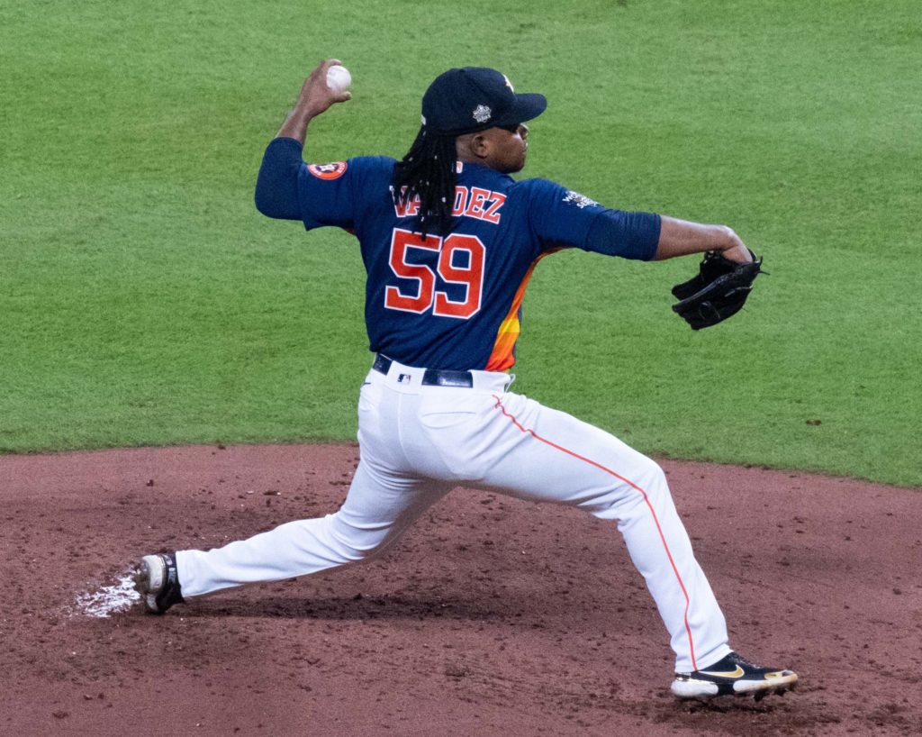 Framber Valdez is making the most of his World Series moment.  (Photo by F. Carter Smith)