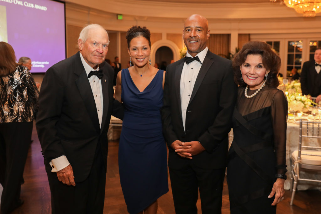 Dr. Walter McReynolds, Paula & Reginald DesRoches, Linda McReynolds at 'An Evening in Rice's Honour.' (Photo by Priscilla Dickson)