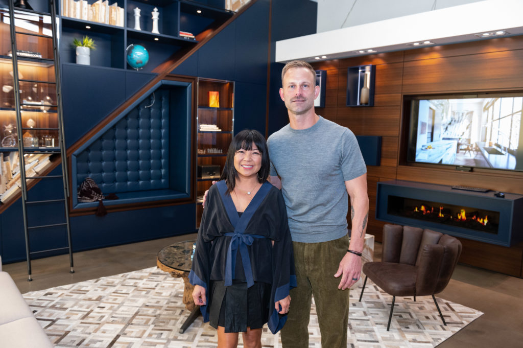 Tina Zulu, home tour homeowner Shawn Gottschalk at the Houston AIA Home Tour Appreciation Party (Photo by Killy Chavez)