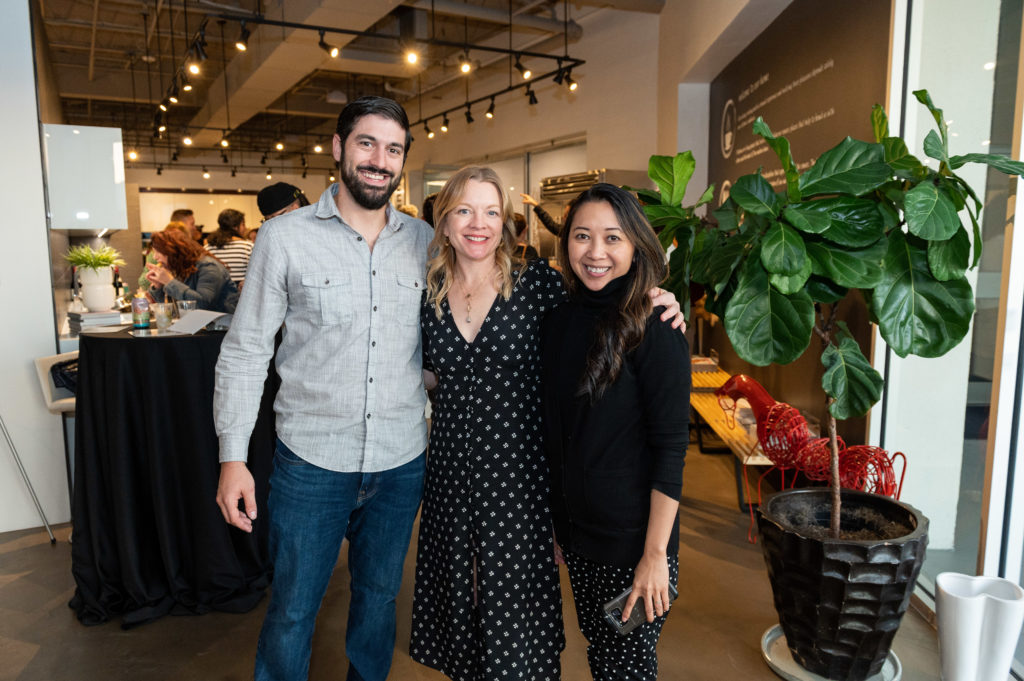Eggersmann's Guy Uberti, Leslie Hodge, Micky Nguyen at the Houston AIA Home Tour Appreciation Party