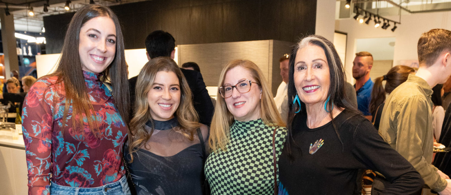 Maddy Rogers, Elizabeth Schock, Katy Rogers, Marian Bell at the Houston AIA Home Tour Appreciation Party (Photo by Killy Chavez)