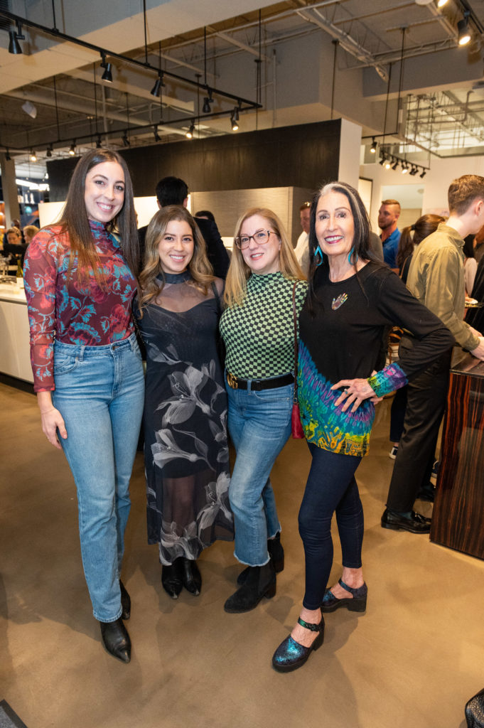 Maddy Rogers, Elizabeth Schock, Katy Rogers, Marian Bell at the Houston AIA Home Tour Appreciation Party (Photo by Killy Chavez)