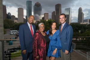 Buffalo Bayou Partnership gala chairs Jodie Jiles & Sonny Messiah-Jiles and Wendy Montoya Cloonan & Shawn Cloonan. (Photo by Daniel Ortiz)