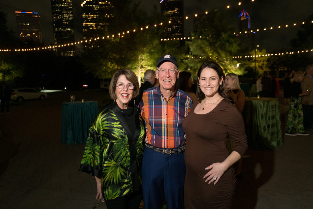 Lainie Gordon, David Mincberg, Erin Mincberg Spiegel at the Buffalo Bayou Partnership gala. (Photo by Daniel Ortiz)