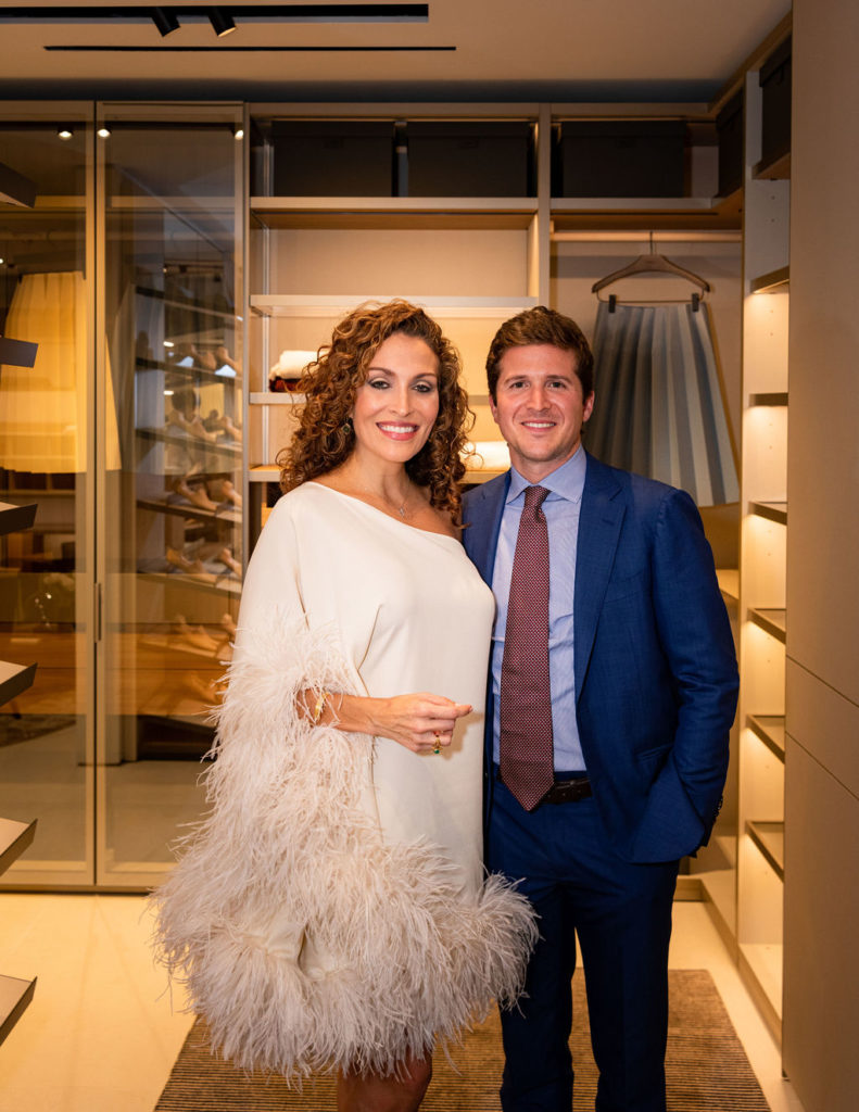 CAM Studio owner Carla Muñoz, Poliform North America manager Matteo Cugnasca at CAM Studio Poliform Grand Opening (Photo by Shane Dante)