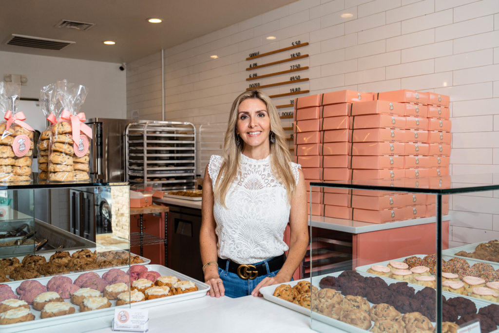 Milk Mustache owner Tracy Jones inside her new gourmet cookie shop in the Tanglewood area (Photo by Michael Anthony)