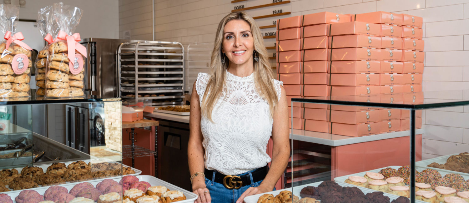 Milk Mustache owner Tracy Jones inside her new gourmet cookie shop in the Tanglewood area (Photo by Michael Anthony)