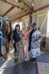 Kimono Zulu’s Tina Zulu and Veronica Olofsson, Magpies & Peacocks’ Ahshia Berry at The Halles Sip & Shop (Photo by Jordan Geibel)