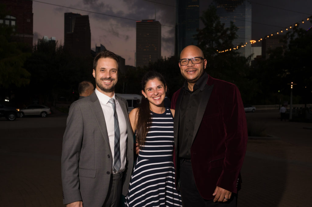 Santiago Borrero, Maria Aguirre, Kerrick Henney at the Buffalo Bayou Partnership gala. (Photo by Daniel Ortiz)