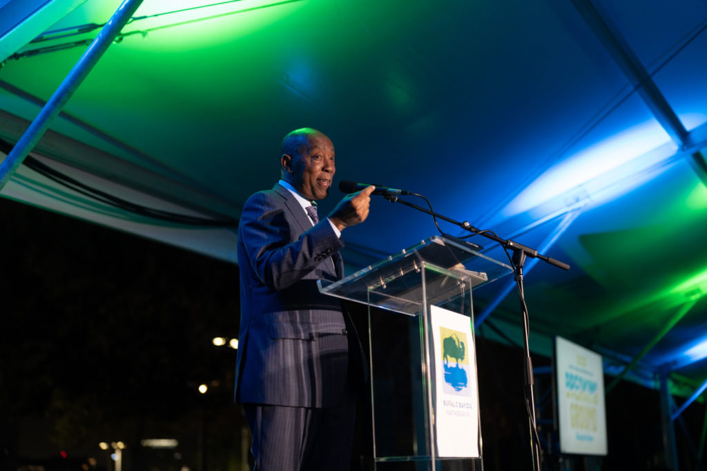 Mayor Sylvester Turner at the Buffalo Bayou Partnership gala. (Photo by Daniel Ortiz)