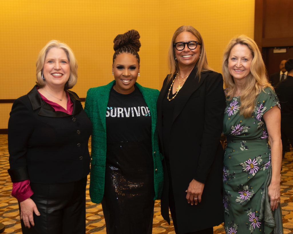 The three ProtectHER Award Recipients pictured with Honorary Co-Chair Matrice Ellis-Kirk — 
Suzanne Massey representing Santander Consumer USA Foundation, Inc; Nissi Hamilton; Lynn McBee (Photo by Tamytha Cameron and Celeste Cass)