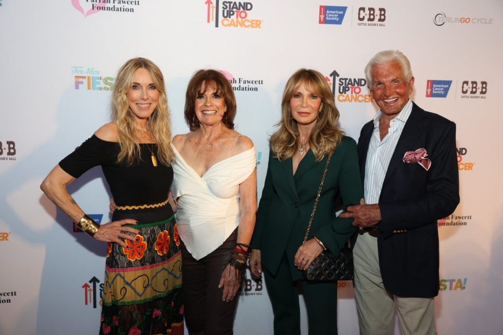Alana Stewart, Linda Gray, Jaclyn Smith, George Hamilton (Photo by Getty Images)