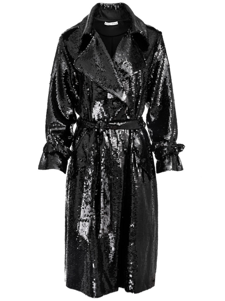 Alice + Olivia Nevada Sequin Embellished Trench Coat