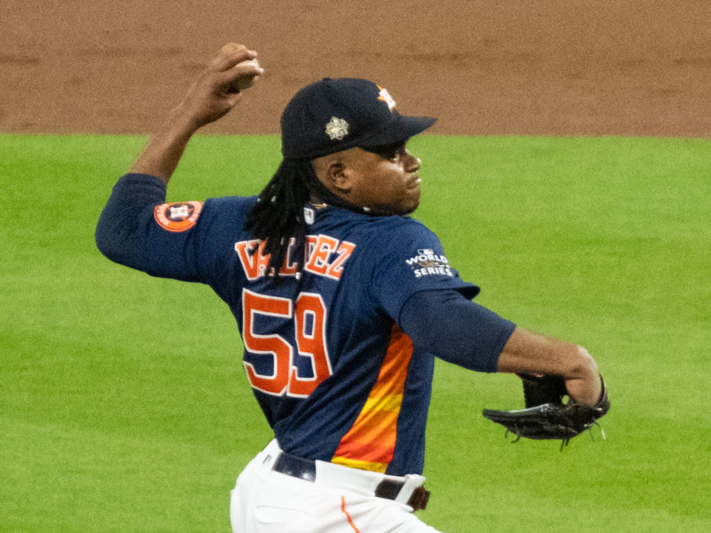 Framber Valdez now masters the biggest for moments for Houston. (Photo by F. Carter Smith)
