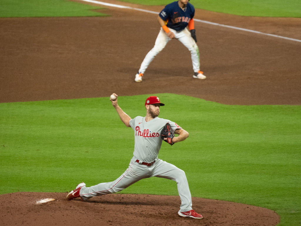Phillies starter Zack Wheeler was dealing until the Astros got to him in the sixth inning. (Photo by F. Carter Smith)