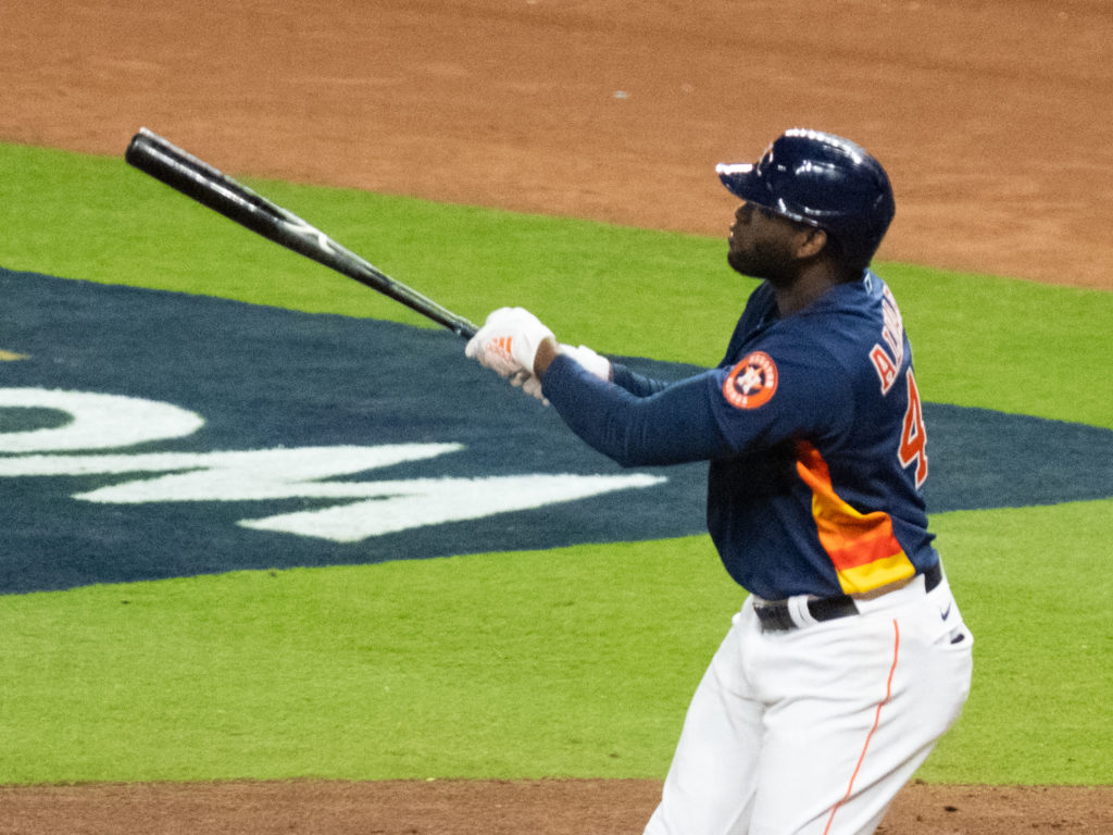 When Yordan Alvarez connected in the sixth inning, Game 6 of the World Series forever changed. (Photo by F. Carter Smith)