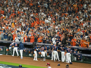 Yordan Alvarez hits a 3-run home run in the sixth inning as The Houston Astros and Philadelphia Phillies met for Game Six of the World Series Saturday at Minute Maid Park