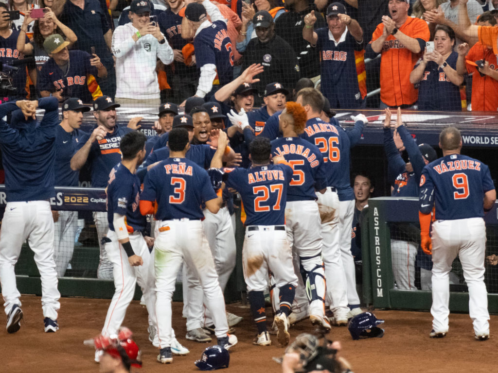 These 2022 Houston Astros always won as one — and celebrated together. (Photo by F. Carter Smith)