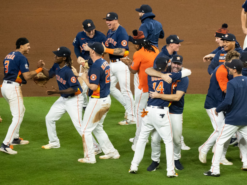 Astros ace Justin Verlander had hugs for everyone after this World Series Game 6.