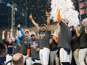 Yordan Alvarez hits a 3-run home run in the sixth inning as The Houston Astros and Philadelphia Phillies met for Game Six of the World Series Saturday at Minute Maid Park