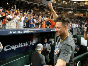 Yordan Alvarez hits a 3-run home run in the sixth inning as The Houston Astros and Philadelphia Phillies met for Game Six of the World Series Saturday at Minute Maid Park