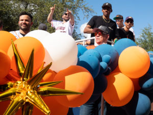 The Houston Astros celebrated their World Series Championship with a parade in downtown Houston, after defeating the Philadelphia Phillies in six games