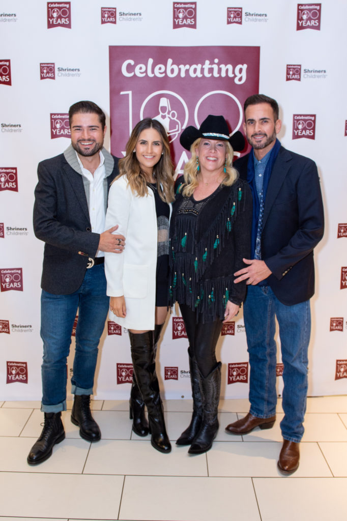 Bernard Kuri, Marisal Estrada, Kara & Ulysses Vidal  at the Shriners Children’s Celebration of the Century on the field at Minute Maid Park. (Photo by Jacob Power)