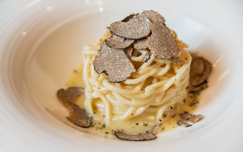 Zanti's black truffle tagliolini with shaved fresh black truffles atop. (Photo Courtesy of Zanti Cucina Italiana) (Photo by Courtesy of Zanti Cucina Italiana)
