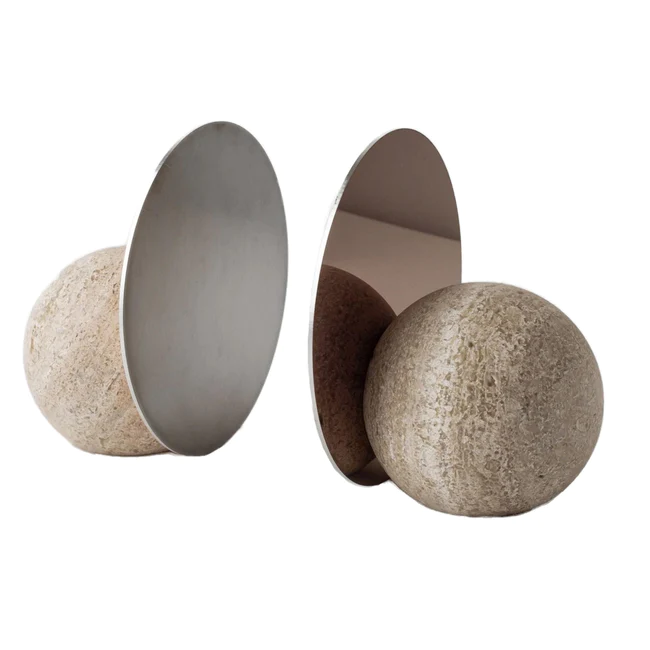 Handmade Travertine Marble Bookends from Blue Print. (Photo: Blue Print)