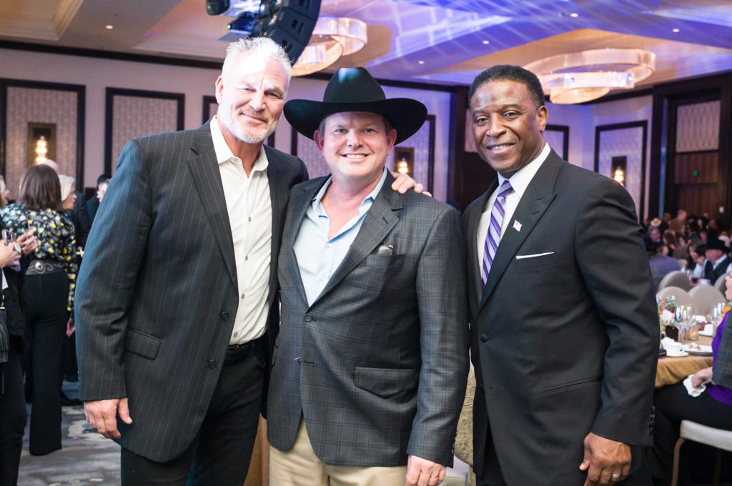 Brian Bosworth, Wallis Marsh, Spencer Tillman 'Grand Champion for TEACH' fundraiser. (Photo by Daniel Ortiz)