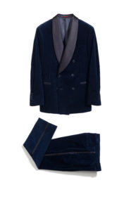 Brunello Cucinelli Cotton Corduroy Tuxedo with One and a Half Breasted Shawl Lapel Jacket and Double-Pleated Trousers
