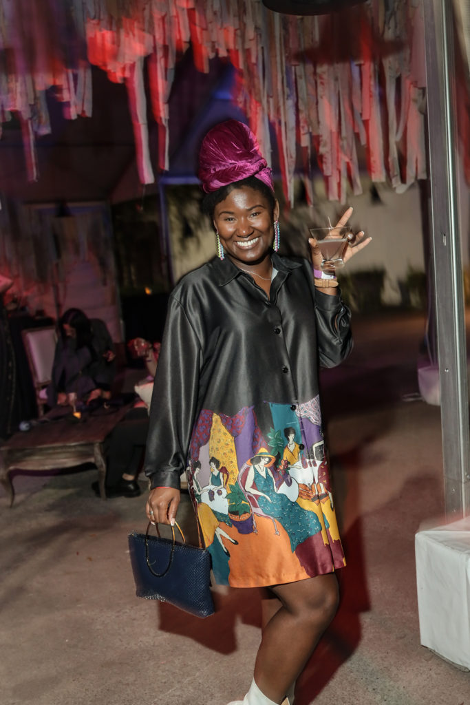 Current HCCC resident artist Lakea Shepard at Houston Center for Contemporary Craft Martini Madness (Photo by Katy Anderson)