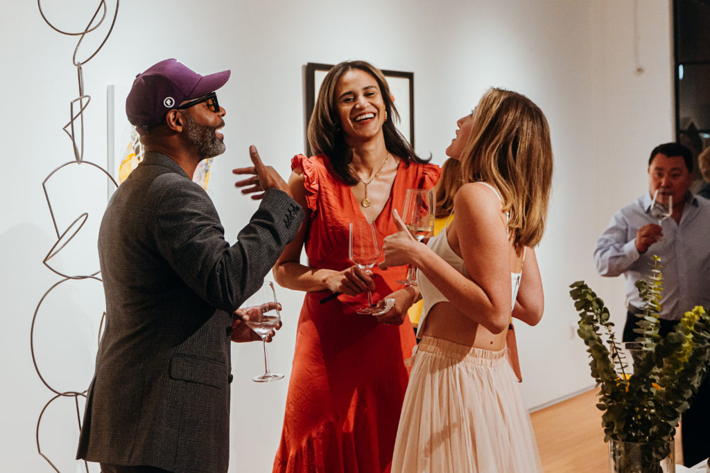 Kevin Barnett, Lacee Jacobs-Barnett, Abigale Rigamonti at CoolXDad X Color Box at ELLIO Fine Art (Photo by William Issac)