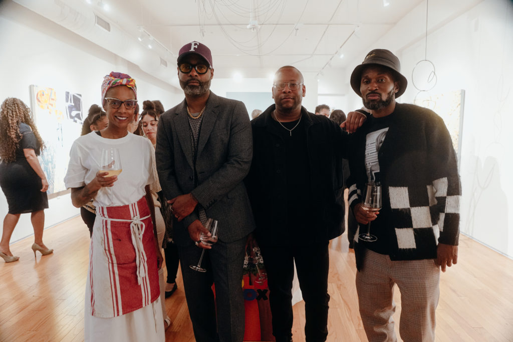 Chef Karrie Calloway, Kevin Barnett, Jordan Lee Harris, Rontaye Butler at CoolXDad X Color Box at ELLIO Fine Art (Photo by William Issac)