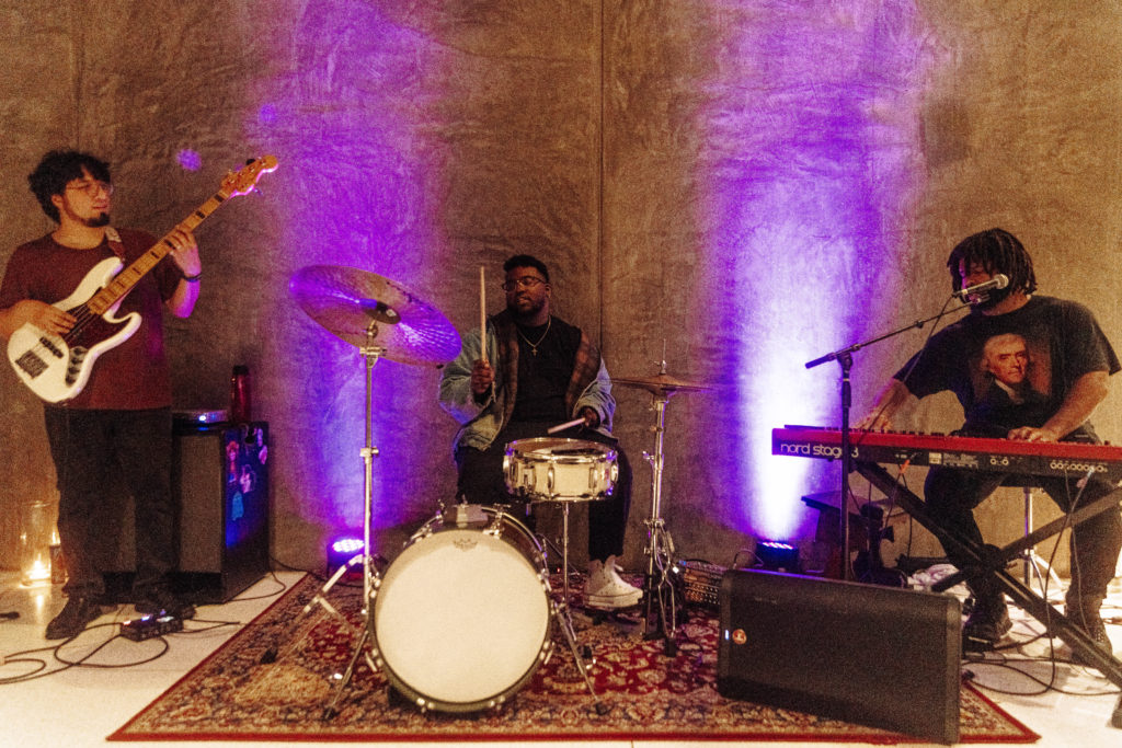 The Biggest Brandon and his band performed at the CoolxDad Color Box Kickoff at Art Is Bond. (Photo by William Issac)