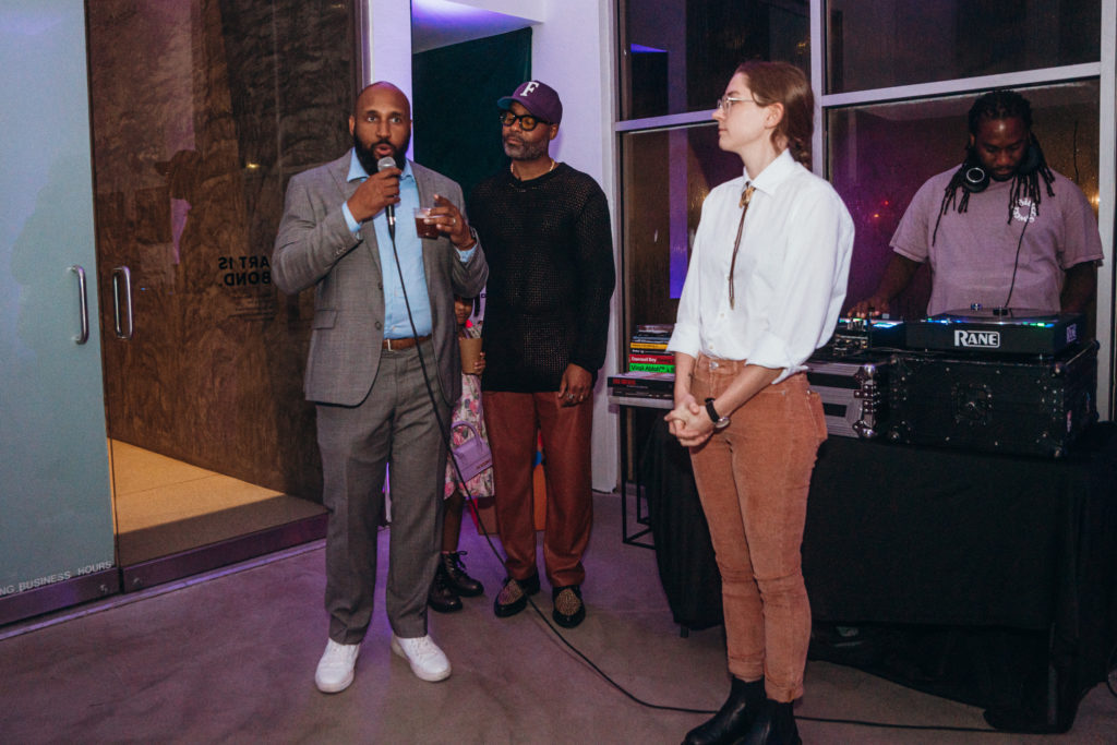 Five internship recipients were announced at the CoolxDad Color Box Kickoff at Art Is Bond. (Photo by William Issac)