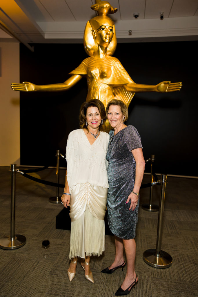 Dorothy Cuenod, Shelli Lindley at the HMNS mummy reveal soirée. (Photo by Hung L. Truong)