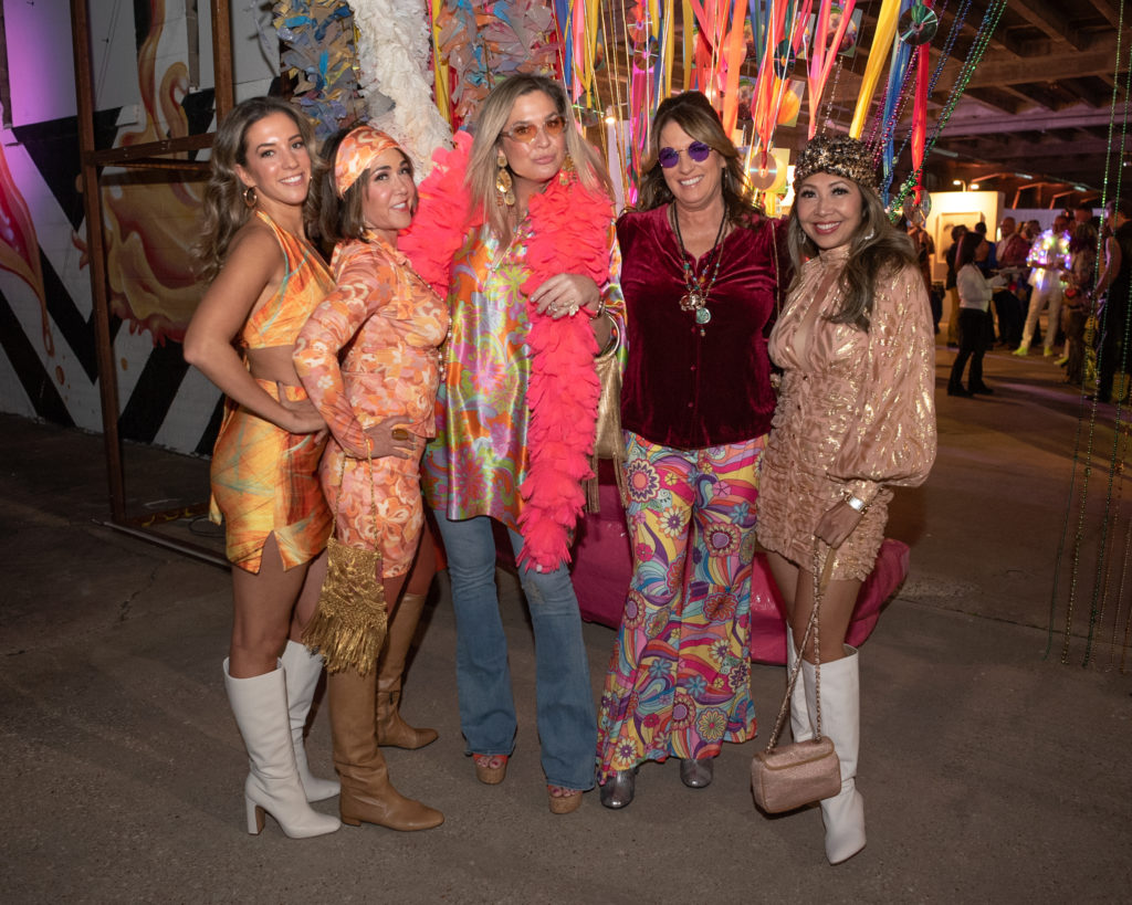 Elle Madav, Maria Brown, Lisa Oren, Jill Cokinos, Linda Donovan at Orange Show Gala (Photo by David DeHoyos)