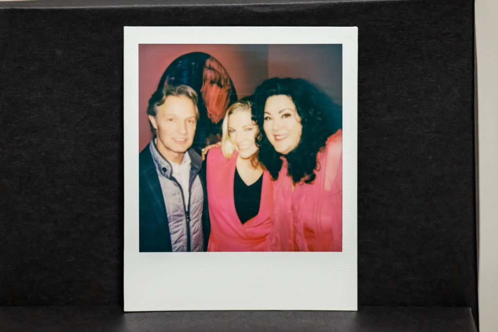 Eric & Katherine Reeves, Ashley Longshore  (Photo by Bruno Snap the Picture and Polaroids by Ashley Longshore and Ali Williams)