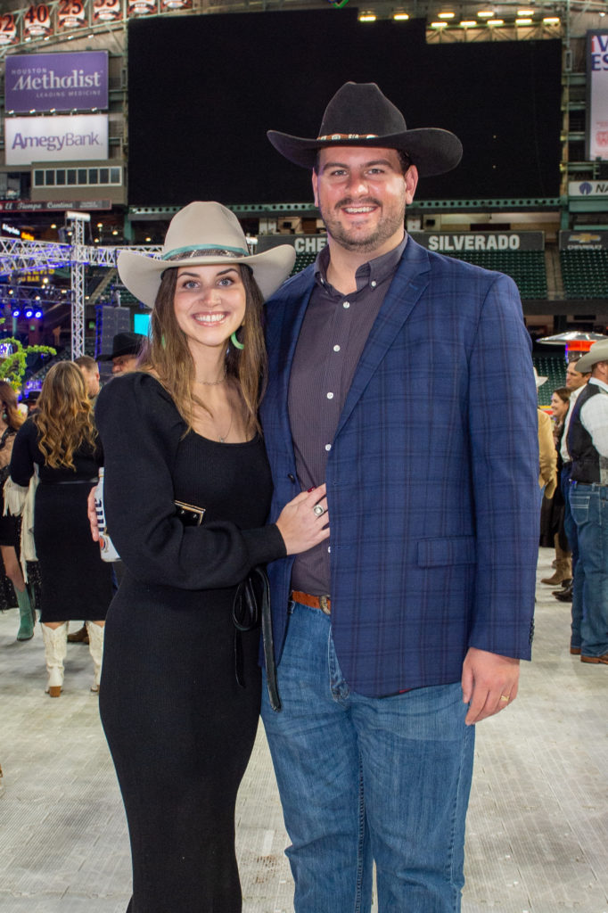 Esther & Garett Thomas at the Shriners Children’s Celebration of the Century on the field at Minute Maid Park. (Photo by Jacob Power)