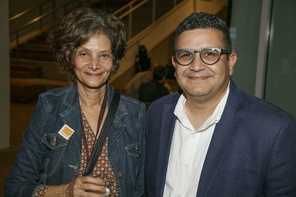 Houston Mod board treasurer Julia Schafer, Houston Mod board member Bayardo Selva at Houston Mod William F. Cody lecture and book signing 
(Photo by Benjamin Hill)