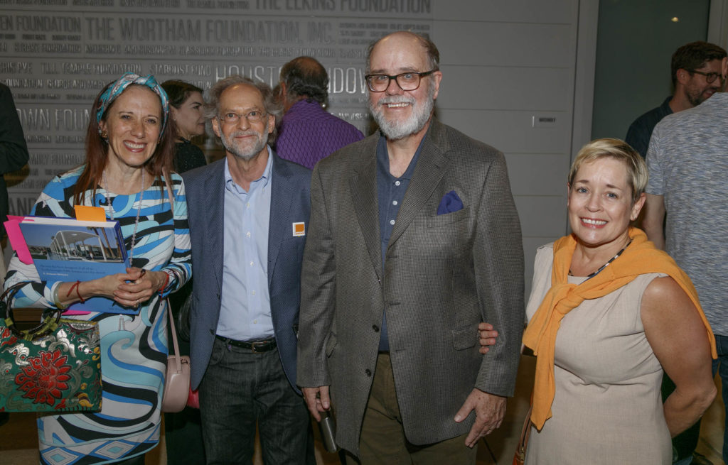 Catherine D. Anspon, Houston Mod board vice president David Lidsky, Houston Mod board member Marty Merritt, Chelby King at Houston Mod William F. Cody lecture and book signing (Photo by Benjamin Hill)