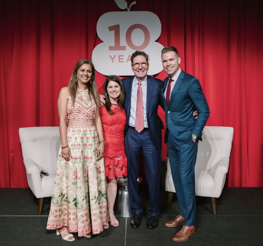 Dr. Shreela Sharma, Lisa Helfman, Scott McClelland, Derek Shore at the Brighter Bites 10th anniversary gala. (Photo by Johnny Than)