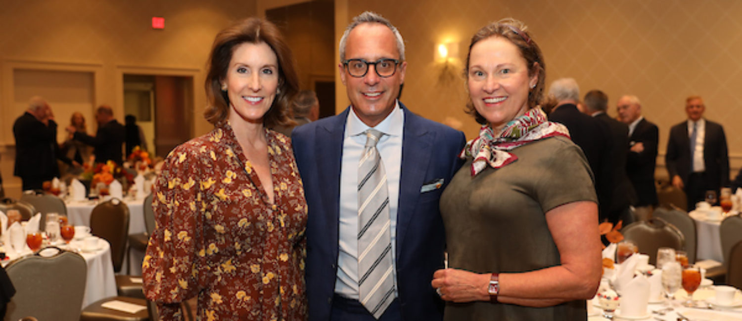 Phoebe Tudor, Mark Sullivan, Minnette Boesel at the Houston Heritage Society Luncheon (Photo by Priscilla Dickson)