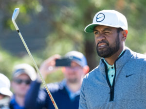 PGA golfer Tony Finau plays in Round Four en route to victory in the 2022 Cadence Bank Houston Open at Memorial Park Golf Course, Sunday