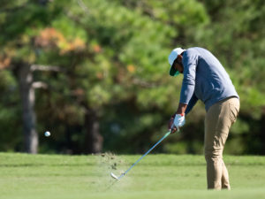 PGA golfer Tony Finau plays in Round Four en route to victory in the 2022 Cadence Bank Houston Open at Memorial Park Golf Course, Sunday