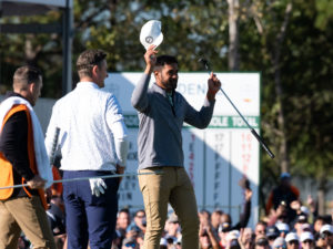 PGA golfer Tony Finau plays in Round Four en route to victory in the 2022 Cadence Bank Houston Open at Memorial Park Golf Course, Sunday