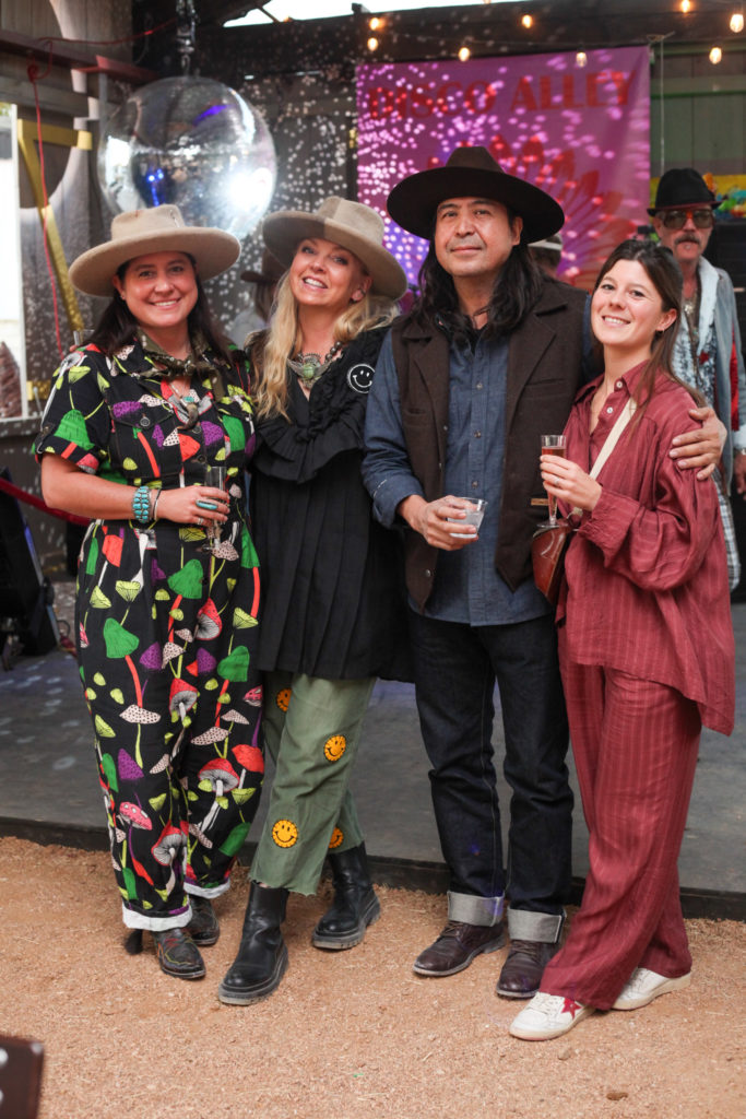 A. Botts Willis' Ashley Botts Willis, Suzanne Wade, Amadi Carpets' Zabi Ahmadi, Inès Diricx of Sabine Maes Art at Disco Cowboy Thank You Party (Photo by Jordan Geibel)